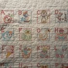 Antique Hand Stitched Alphabet Baby  Nursery Crib Blanket Quilt