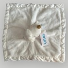 Carters Cuddle Plush White Blue Unicorn Security Blanket Lovey Baby Toy  68354