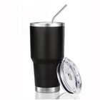 Insulated Vacuum Double Wall Travel Mug 30oz Stainless Steel Tumbler Lid Straw