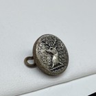 Interesting Vintage Stag Head Livery Metal Button - Silver Color 15mm 9 16  Rare
