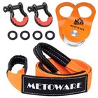  Offroad Recovery Kit - 10 Ton Snatch Block  8ft Tree Saver   D Ring Shackles