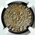France 1380 - 1422 Charles Vi Blanc Silver Coin Ngc Au58 Medieval Hammered Coin