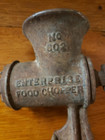 Enterprise No   602 Cast Iron Large Food Meat Chopper Grinder  Hand Cranked