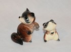 Hagen Renaker Miniature Racoon Mama   Baby Figurine First Version