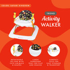 Baby Trend Foldable Activity Walker W  Tray   Removable Toy Bar  Safari Kingdom