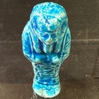Egyptian Ushabti Figurine Blue Faience Late Period Hieroglyph Amulet
