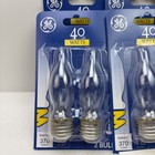 12 Ge Light Bulbs 40watts Bent Tip Crystal Clear Medium Base Decorative  6-pk