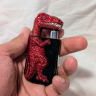 T-rex Dinosaur Refillable Pocket Lighter - Red   Black