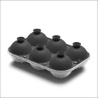 Large Ice Ball Maker With Lid 6x2 5 Inch Round Silicone Tray Whiskey Grey