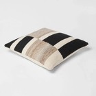 Oversized Blocked Woven Square Throw Pillow Black - Threshold