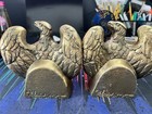 Vtg 1962 Pair  2  1776 Cast Brass Eagle Bookends Colonial Virginia Hampton Va
