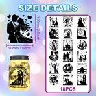 1set 18pcs Plastic Silhouette Paper For Lighting Tion Paper Cut Light Box Square