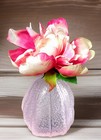 Daum Art Deco Pink Satin Glass Perfume Bottle Organic Leaf Form   No Stopper