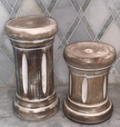 Vintage Pair Architectural Carved Wood Columns 7   t   5   t