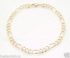 4 5mm Solid Royal Figaro Link Ankle Bracelet Anklet Real 10k Yellow Gold 