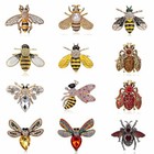 Hot Sale Rhinestone Crystal Animal Brooch Pin Butterfly Cat Dog Wholesale Women