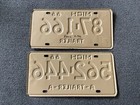 2 Rare 1966 Michigan Trailer License Plate Plates   A   Trailer Variation