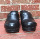 Dansko Professional Black Leather Nursing Clogs Women   s Eu 38 Wide Us 7 5 8 Wide