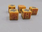 Vintage Bakelite Butterscotch Set 5 Poker Dice Die Standard Size