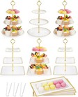 13pcs Dessert Table Display Set  6 3-tiered Cupcake Stands 3round   3square W   
