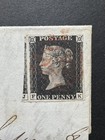Great Britain Qv 1d Black Plate 6 On Cover To Greenock  From Glasgow