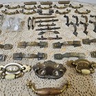 54 Pc Vintage Drawer Pulls Handles Cabinet Hardware Brass Metal Mixed Styles Lot