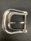 Taiwan Roc Silver Western Belt Buckle With Flower Pattern   Rope Outline