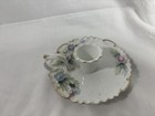 Vintage Lefton China Cadlestick Holder 3d Floral Finger Lopp Handle Porccelain