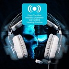 Sades A8s White Metal Gaming Bass Vibration Usb Headset Blue Led Headphones