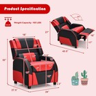 Gaming Recliner Sofa Pu Leather Armchair For Kids Youth W  Footrest Red