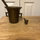 Vintage Apothecary Bronze Pestle   Mortar Herb Grinder medicine Bowl W mini One