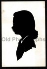 Silhouette Black Cut Out Profile Young Lady Old vintage Photo- Aa108