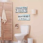 2 Pack Funny Bathroom Wall Decor Sign Wooden Toilet Bathroom Rule Wall Art
