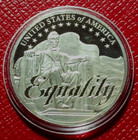 Equality-symbols Of Freedom Art Round 1 Troy Oz 999 Fine Silver In Capsule