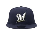 New Era 9fifty Men Women Cap Milwaukee Brewers Baycik Navy Blue Snapback Hat S m