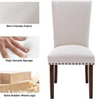 Colamy Dining Parson Chairs Set Of 6 High Brown Pu Leather Elegant Design Home