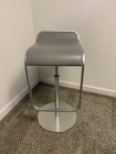 Lapalma Lem Piston Stool Chair Made In Italy Grey Leather Counter Height
