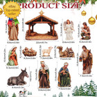 12 Pcs Christmas Nativity Scene Set  Wooden Christmas Decor