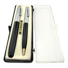 Vintage Sheaffer s Black Silver Cartridge Fountain Pen Pencil Set Original Case