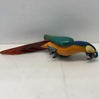 Vintage Mexican Folk Art Paper Mache Toucan Signed Enrique Coral With Perch