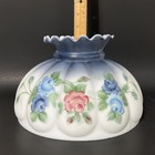 Vintage 10  Fitter Blue Pink Rose Hurricane Oil  Electric Glass Melon Lamp Shade