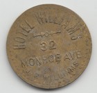 Hotel Williams Good For 5 Cents In Trade Brass Token - Detroit Michigan 913