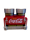 Coca-cola Fountain Service Diner Vintage Salt   Pepper Shakers   Sugar Caddy