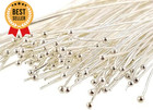 Silver Plated Brass Ball Head Pins For Jewelry Making 50mm 22 Gauge
