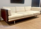 Milo Baughman Style Rosewood And Chrome Mid Century Modern Case Sofa