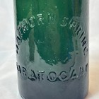 Antiq Hathorn Spring Water Bottle Saratoga Ny Black Green Glass Mineral Finish