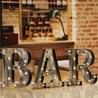 Light Up Bar Sign  Led Vintage Letters Home Decor Name Signs - Illuminated Ma   