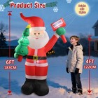 6 Ft Christmas Inflatable Santa Claus Outdoor Decorations With Built-in Red 