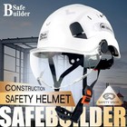 Construction Safety Helmet With Visor Abs Hard Hat Adjustable Ventilation Hardha