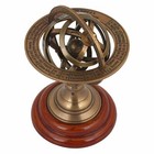 Solid Brass Nautical 5  Vintage  Arillary World Globe - Nautical Decor Gift